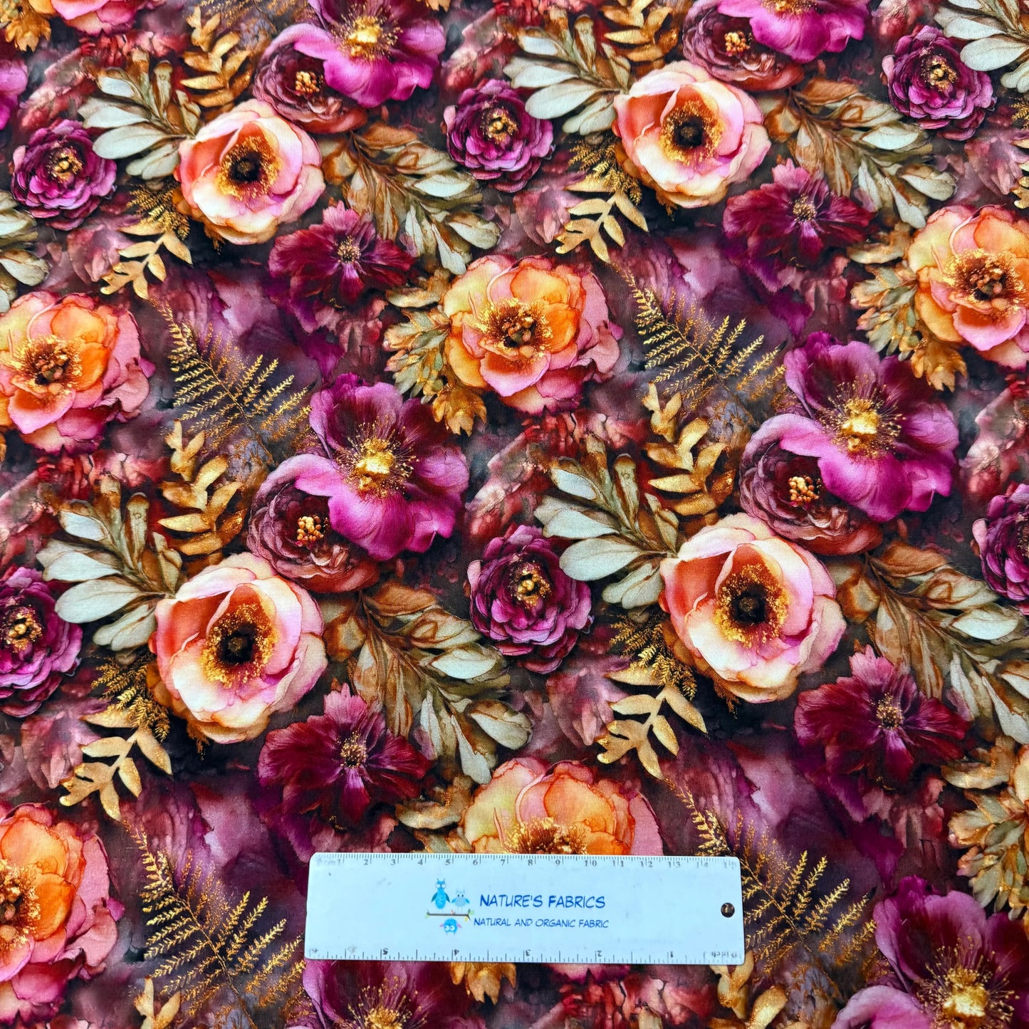 Delicate Hellebores on Bamboo/Spandex Jersey Fabrics