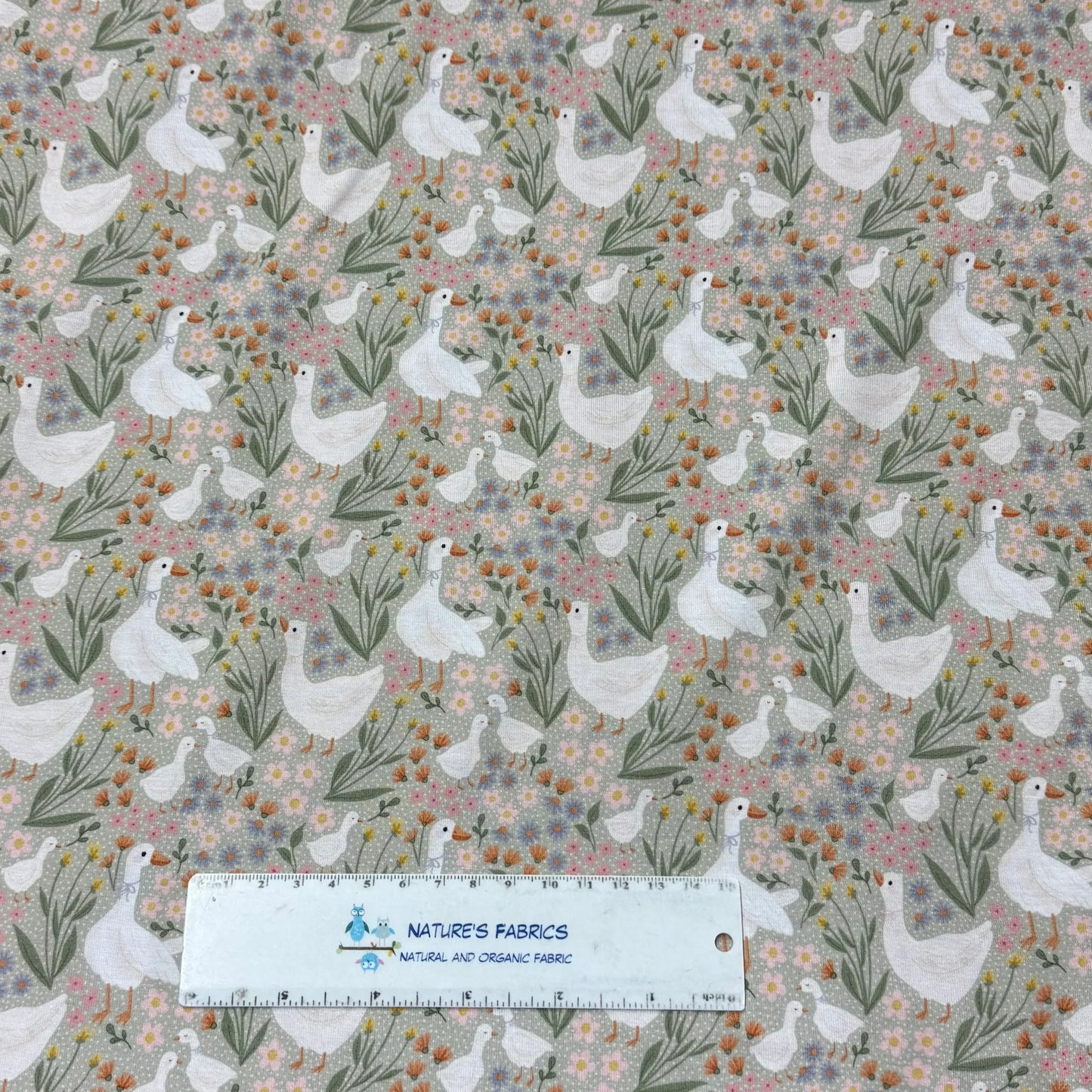Spring Geese on Bamboo/Spandex Jersey Fabric