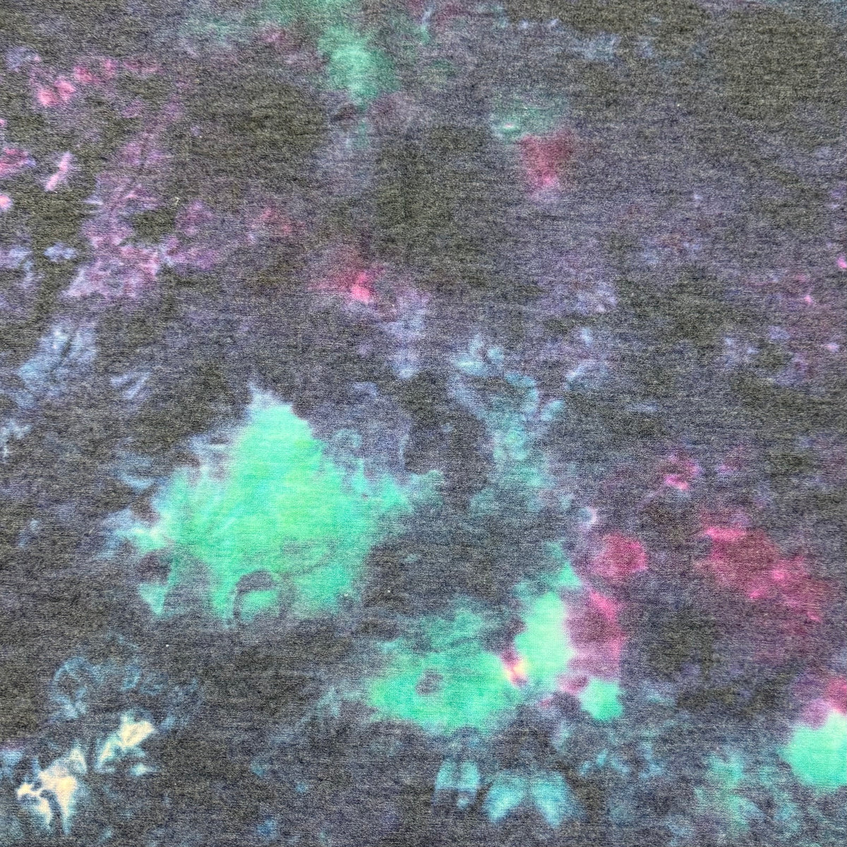 Blue and Pink Tie-Dyed 97% Organic Merino Wool and 3% Spandex Jersey Fabric - Felted