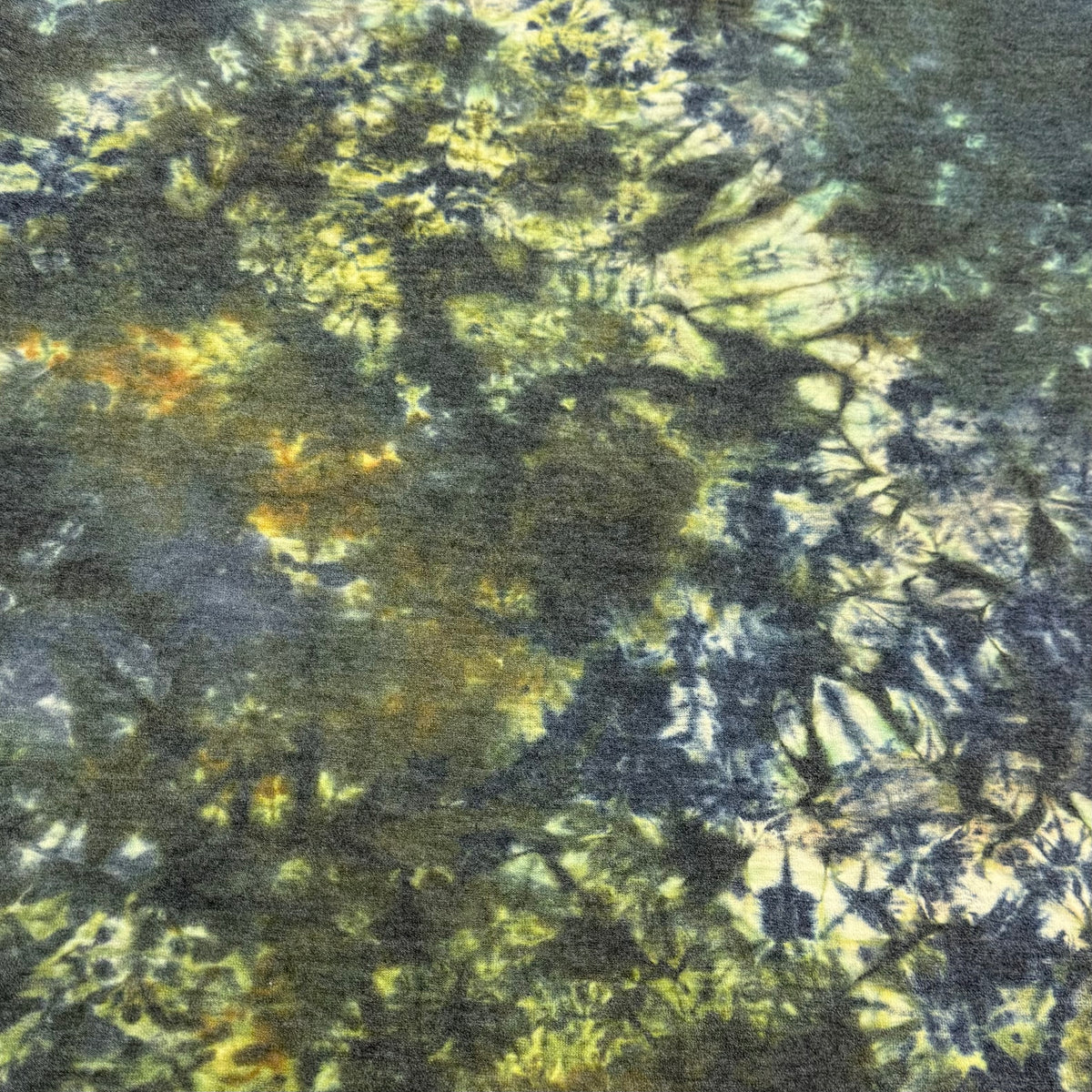 Yellow and Green Tie-Dyed 97% Organic Merino Wool and 3% Spandex Jersey Fabric - Felted (Copy)