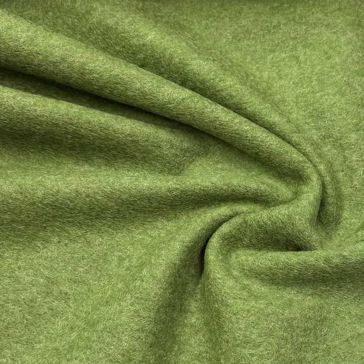 Medium Sage Boiled Wool Fabric