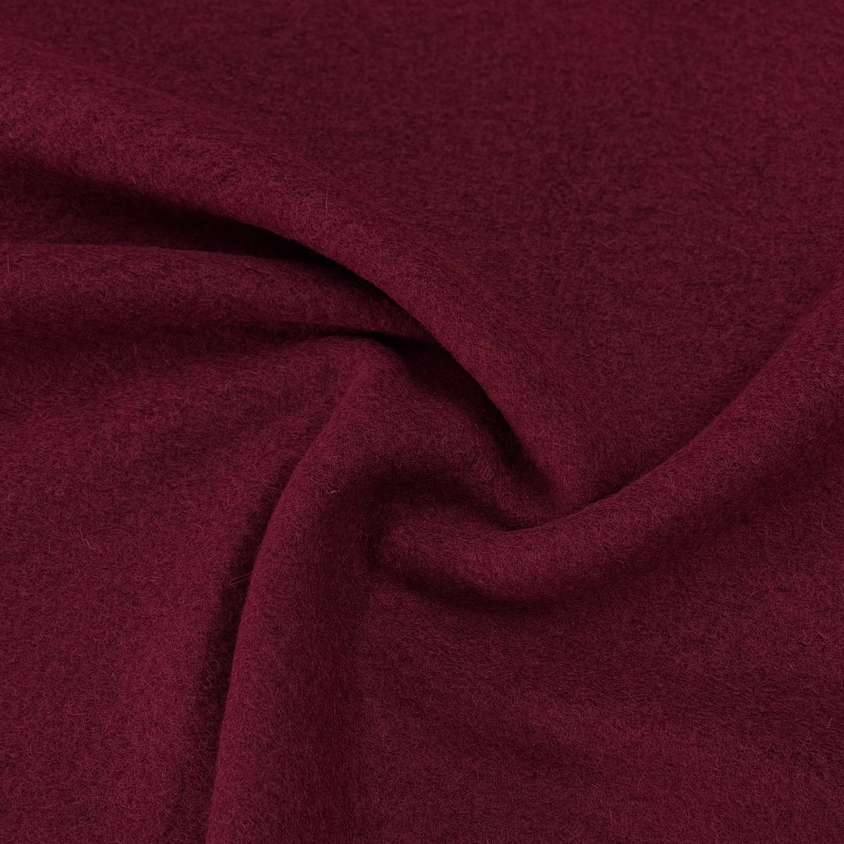 Black Raspberry Boiled Wool Fabric
