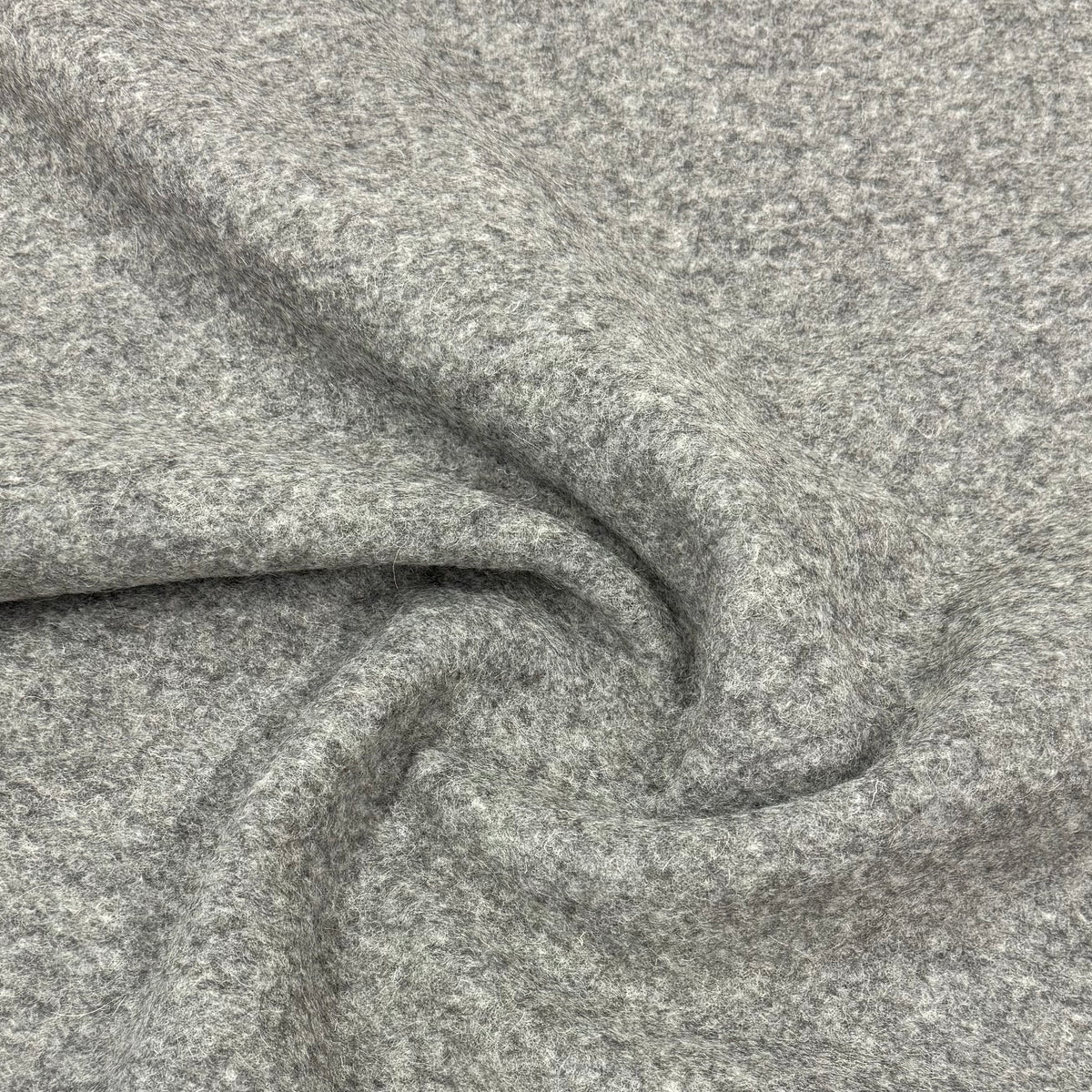 Gray Heather Boiled Wool Fabric
