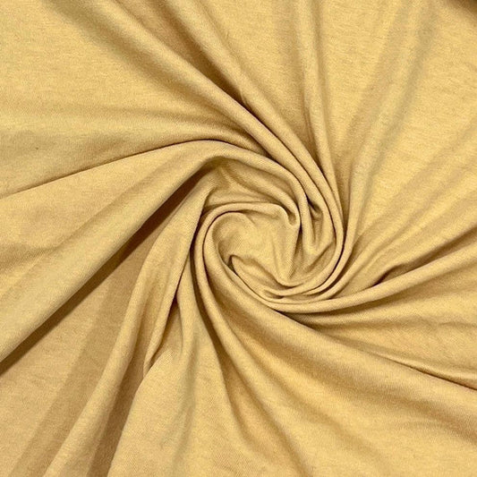 Antique Gold Organic Cotton Rib Knit Fabric - Grown in the USA - 150 GSM