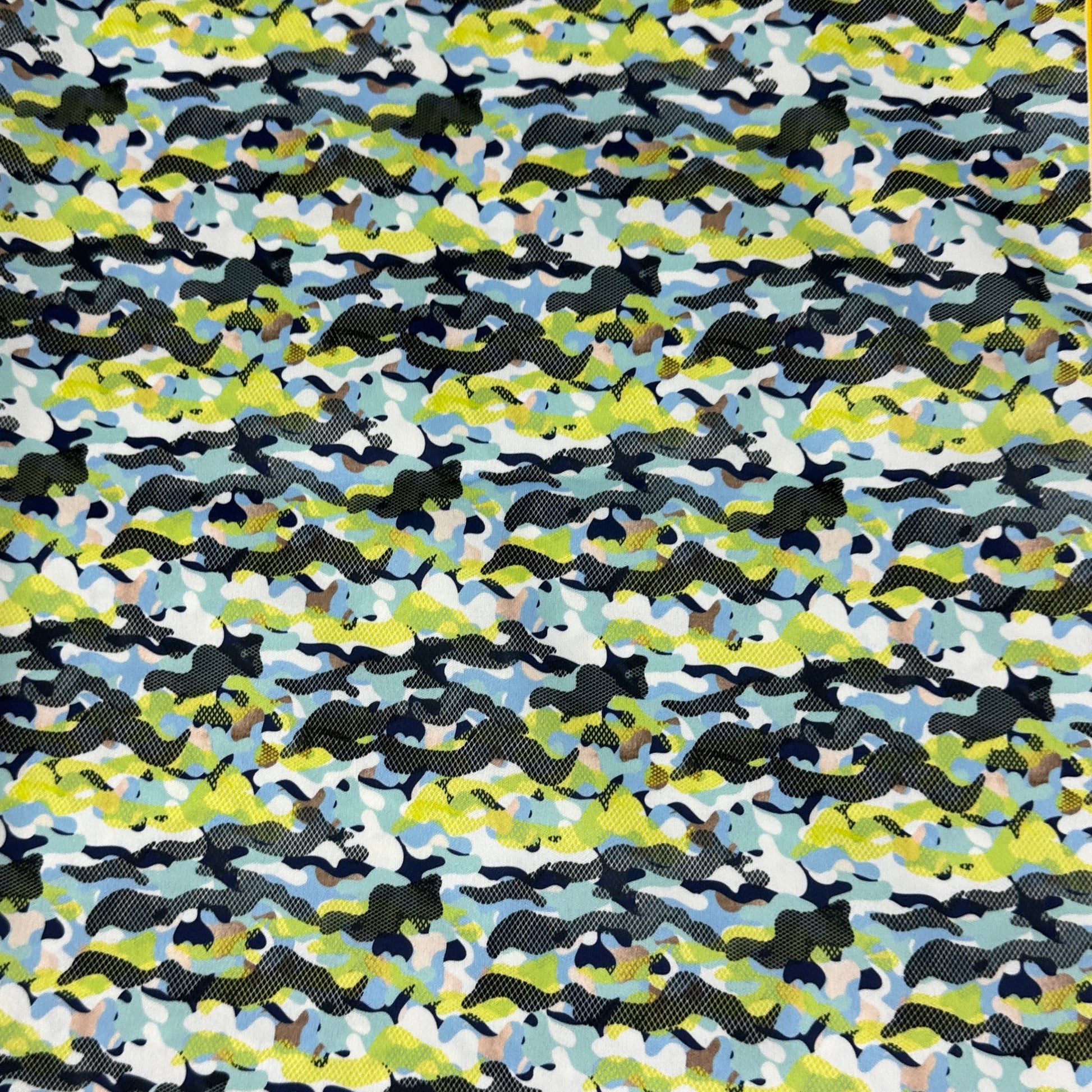 Aqua and Black Camo 1 mil PUL Fabric - Made in the USA - Nature's Fabrics