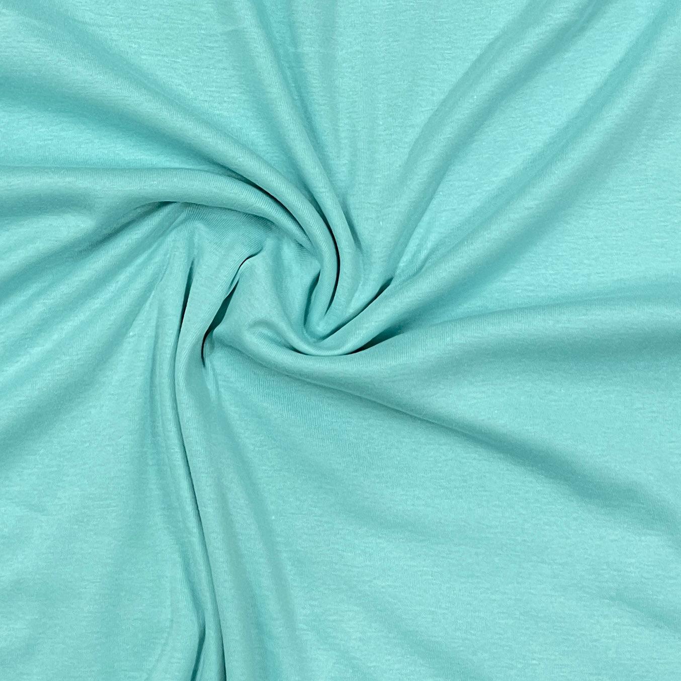 Aqua Organic Cotton Rib Knit Fabric - Nature's Fabrics