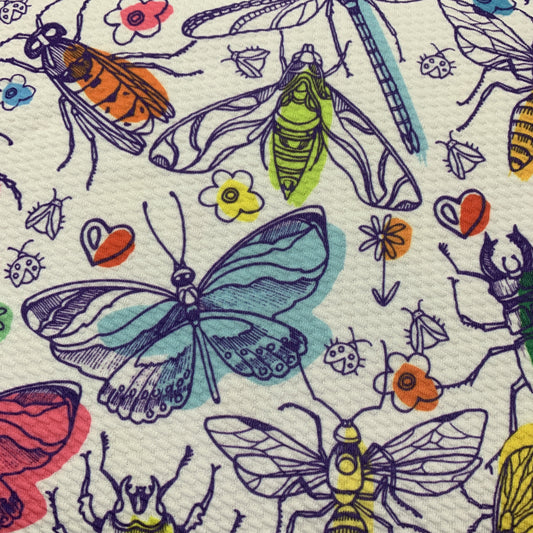 Backyard Bugs on Bamboo/Spandex Jersey Fabric - Nature's Fabrics