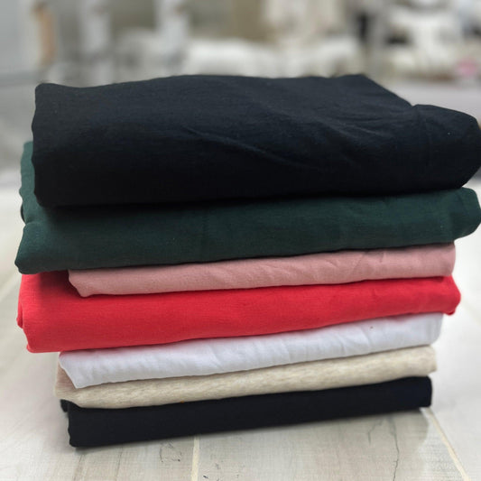 Bamboo Stretch Fleece Fabric - Solid Colors - 5 Yard Bundle - Nature's Fabrics