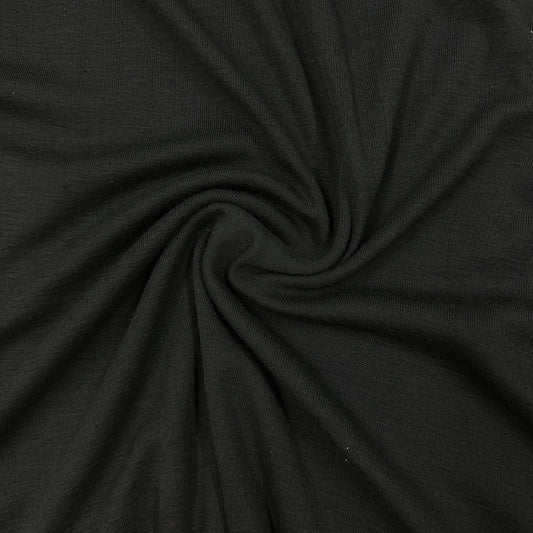 Black 100% Merino Wool Pointelle Jersey Fabric 150gsm - Nature's Fabrics