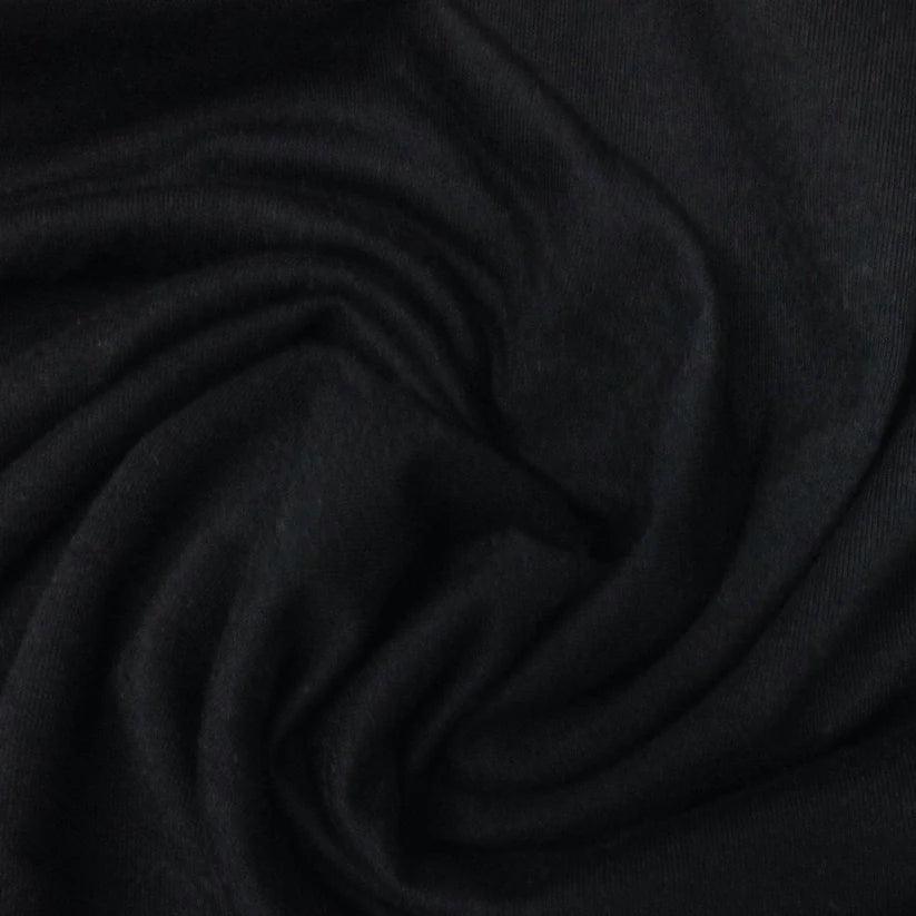 Black Bamboo Stretch French Terry Fabric - 355 GSM - Knit in the USA, $14.49/yd - Rolls - Nature's Fabrics