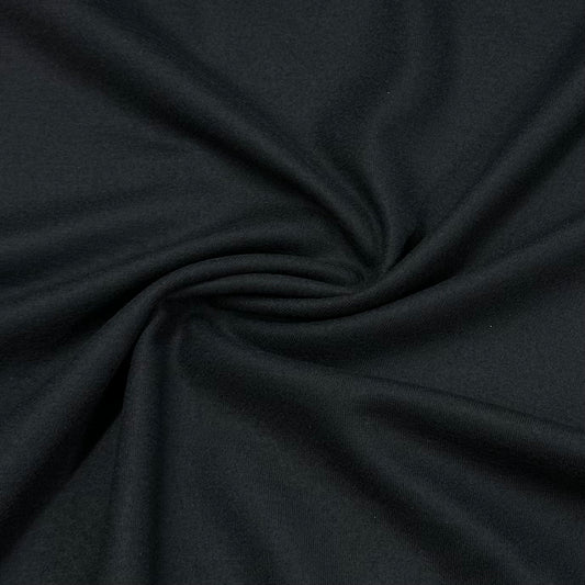 Black Boiled Wool Fabric - Nature's Fabrics