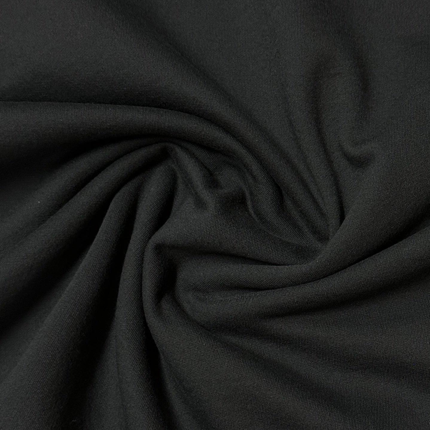 Black Cotton Fleece Fabric - Nature's Fabrics