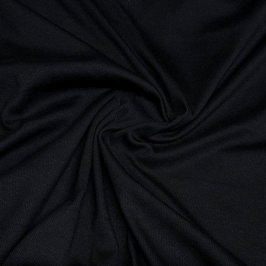 Black Cotton/Spandex Rib Knit Fabric - 2x1 - Nature's Fabrics