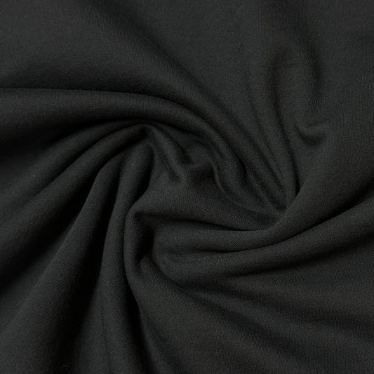 Black Heavy Cotton French Terry Fabric- 560 GSM - Nature's Fabrics