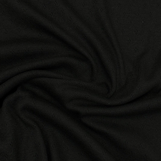 Black Merino Wool/Spandex Jersey Fabric - 215 GSM - Nature's Fabrics