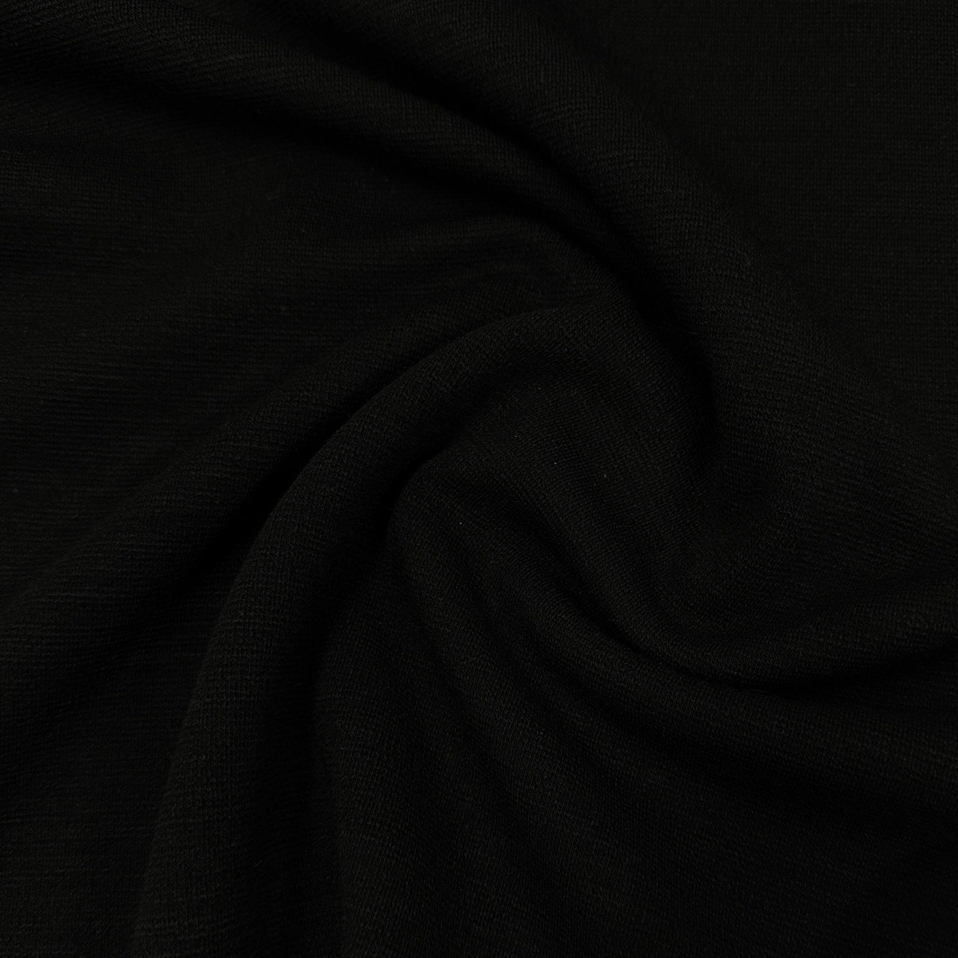 Black Merino Wool/Spandex Jersey Fabric - 220 GSM - Nature's Fabrics