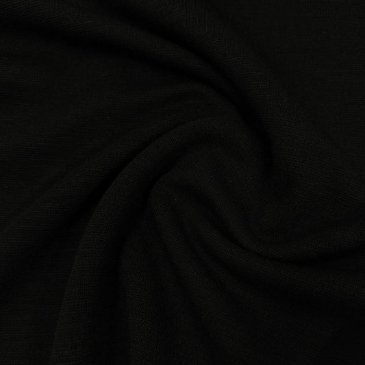 Black Merino Wool/Spandex Jersey Fabric - 220 GSM - Nature's Fabrics