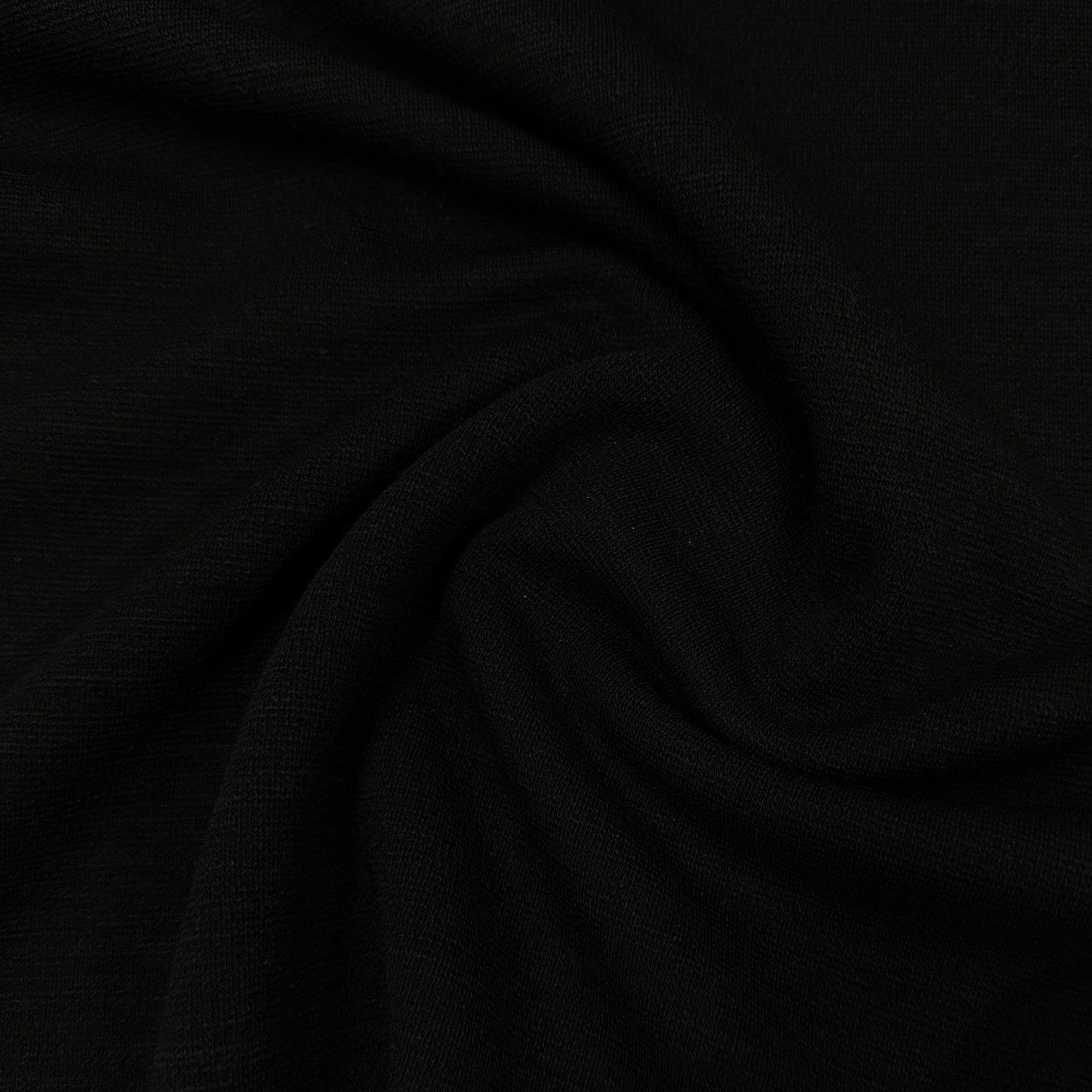 Black Merino Wool/Spandex Jersey Fabric - 225 GSM - Nature's Fabrics