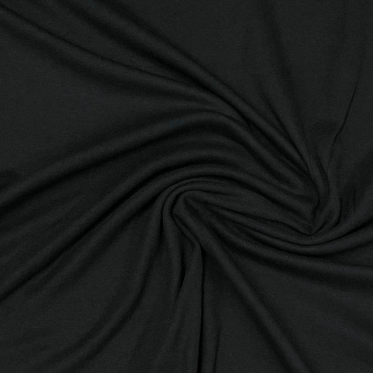 Black Organic Cotton Medium Rib Knit Fabric - Grown in the USA - Nature's Fabrics