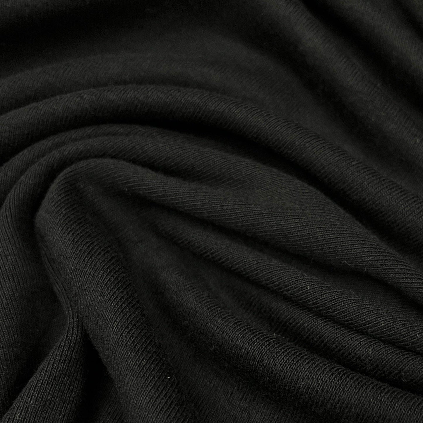 Black Organic Cotton Medium Rib Knit Fabric - Grown in the USA - Nature's Fabrics