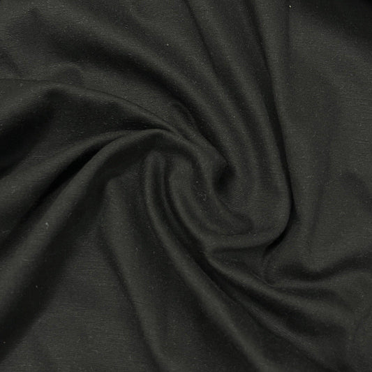 Black Organic Cotton/Polyester Woven Shirting Fabric - Nature's Fabrics