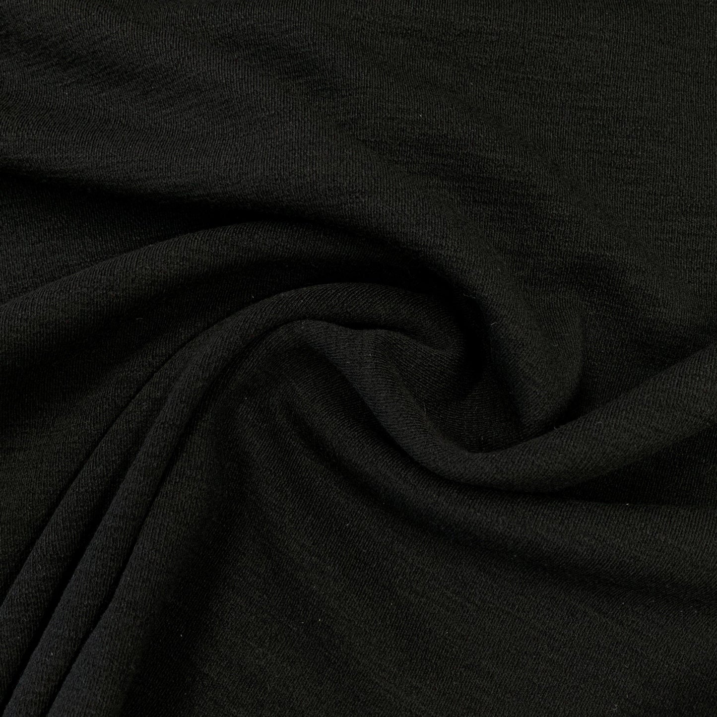 Black Merino Wool/Spandex Interlock Fabric