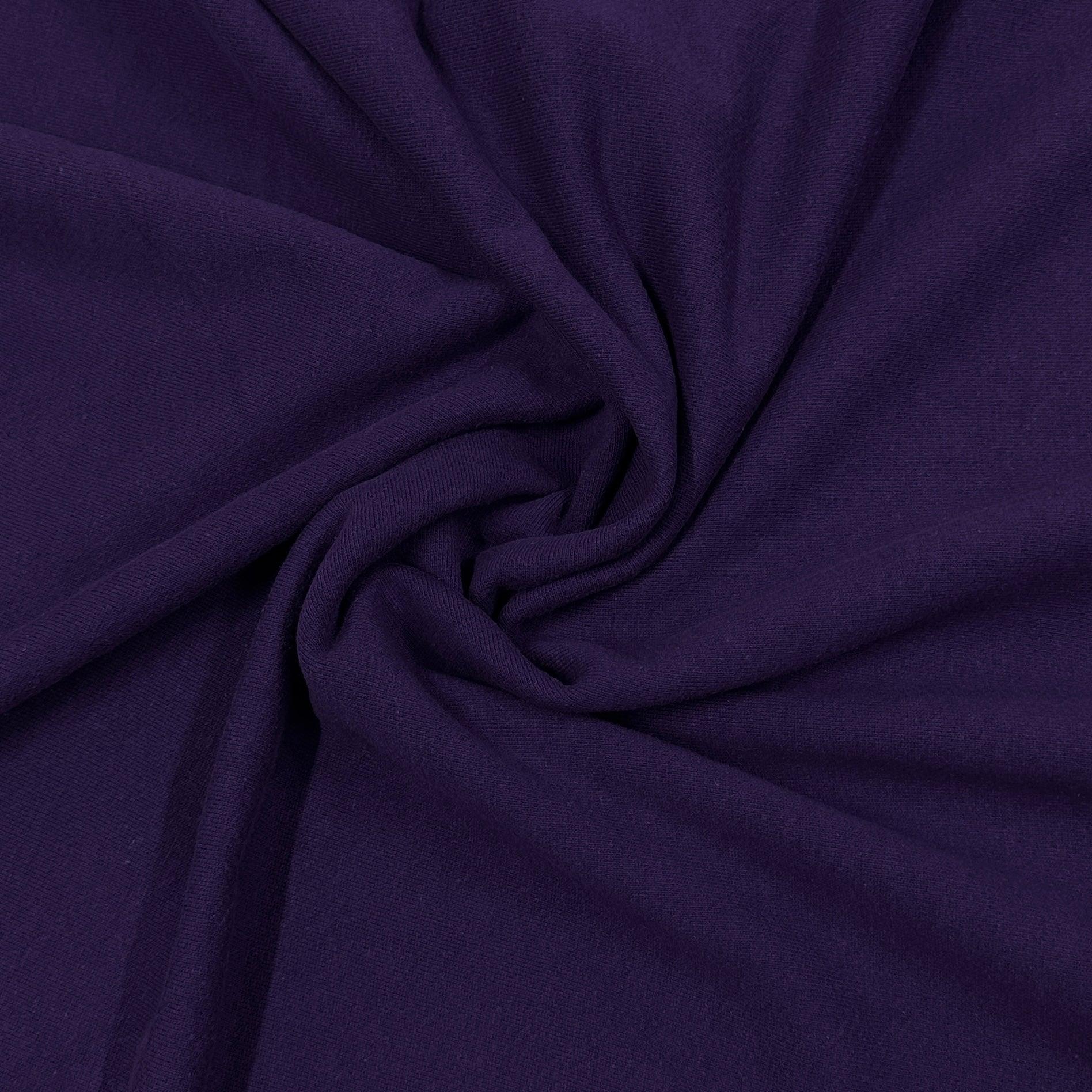 Brightest Plum Heavy Organic Cotton French Terry Fabric - Grown in the USA - Nature's Fabrics