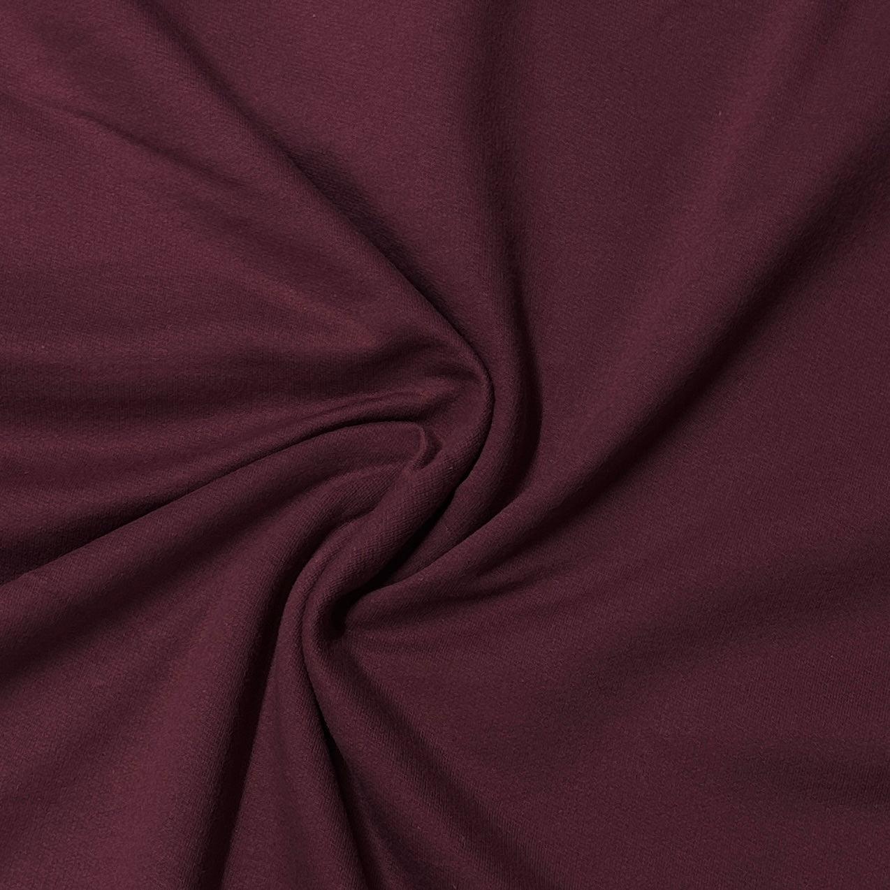 Burgundy Cotton Fleece Fabric - Nature's Fabrics