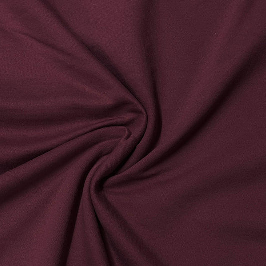 Burgundy Cotton Fleece Fabric - Nature's Fabrics