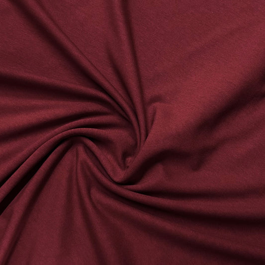 Burgundy Cotton Stretch French Terry Fabric - Nature's Fabrics