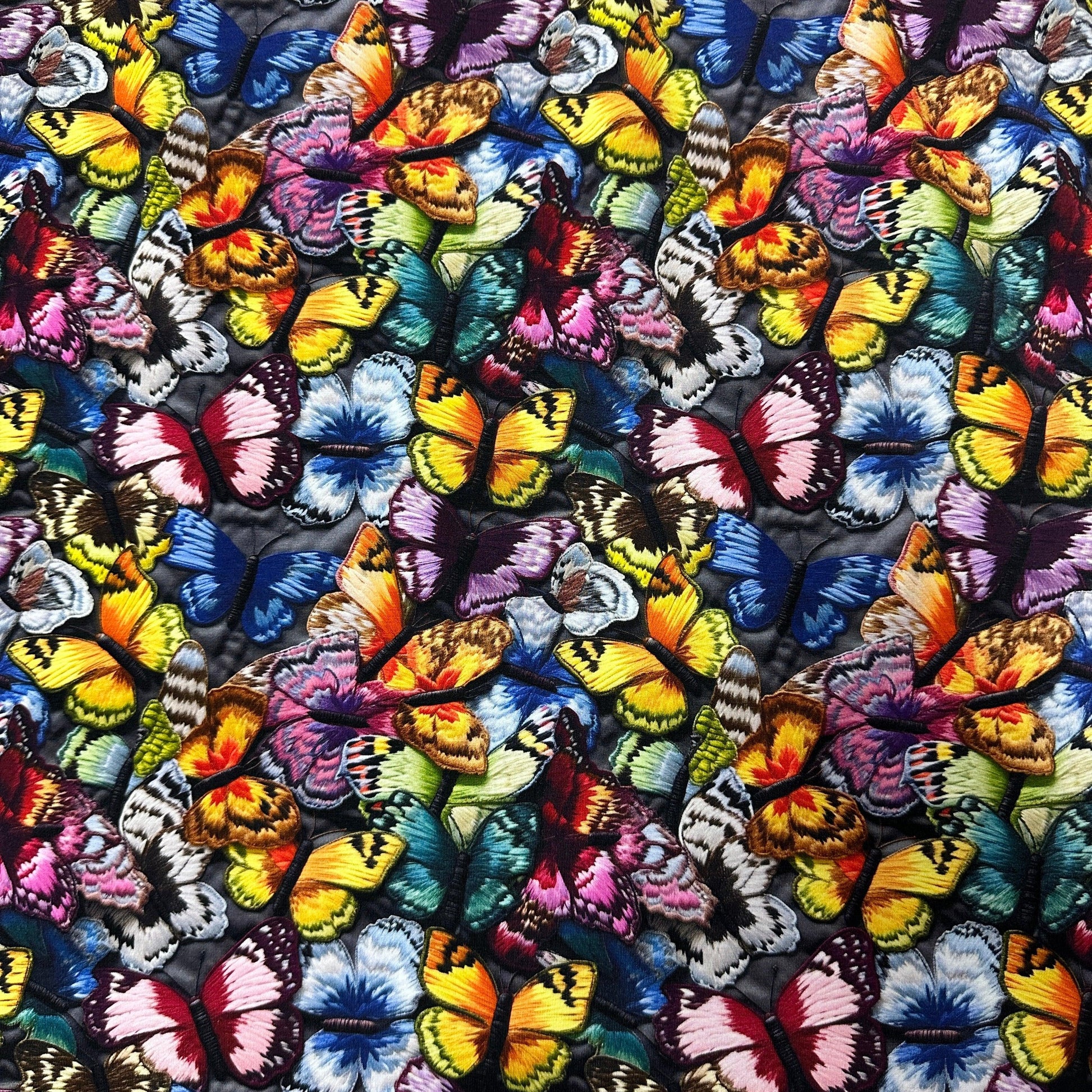 Butterfly Patches on Bamboo/Spandex Jersey Fabric - Nature's Fabrics