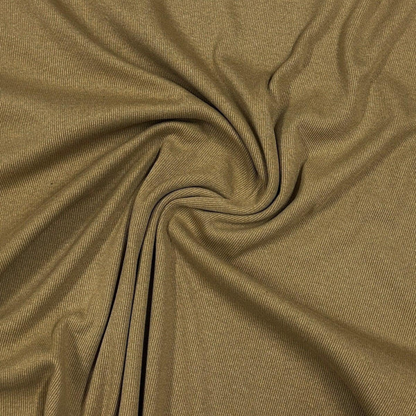 Camel Polyester/Lambswool Blend Rib Knit Fabric 1x1 – Nature's