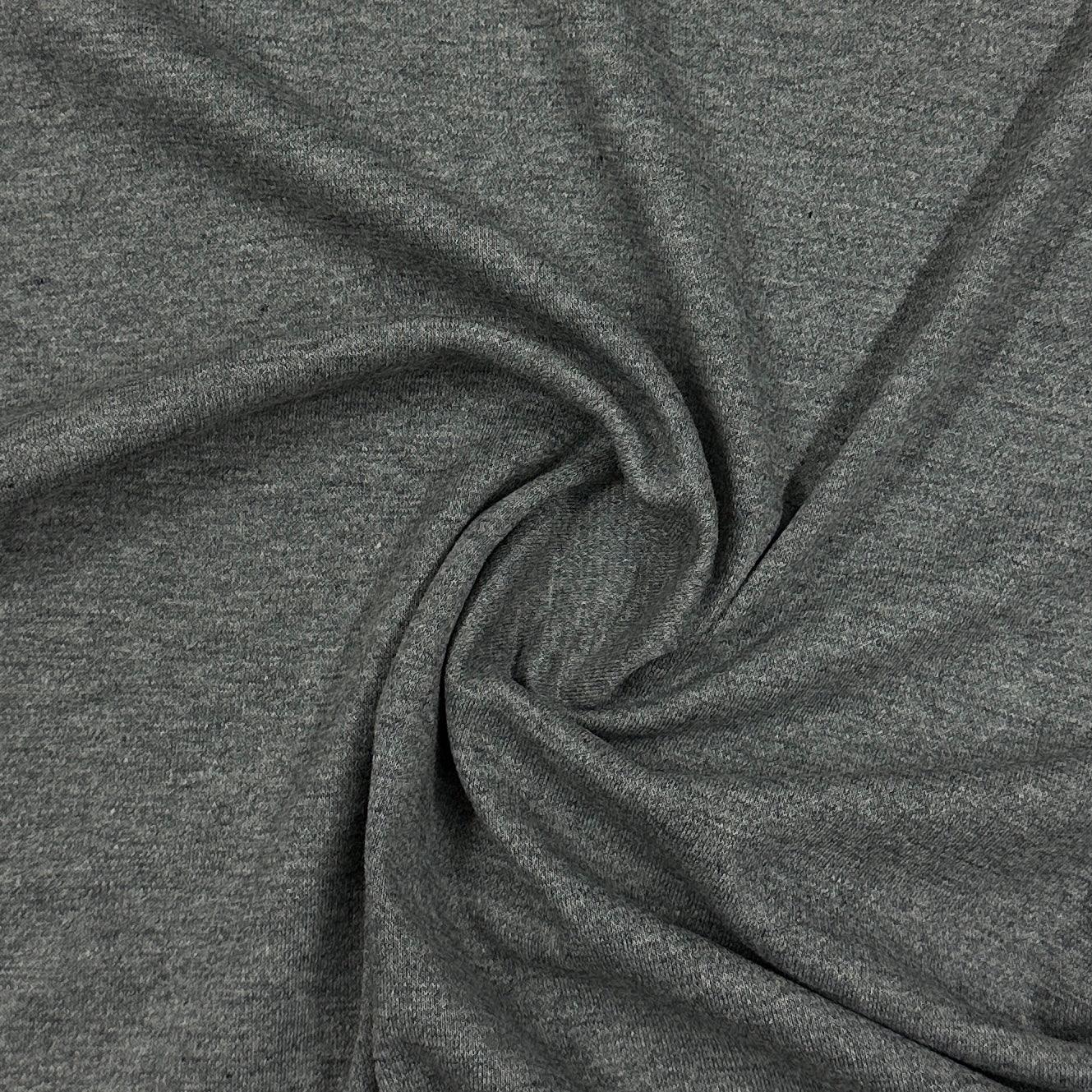 Charcoal Cotton/Merino Wool Interlock Fabric - Nature's Fabrics