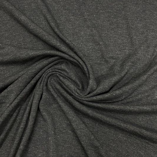 Charcoal Gray Heather Rayon/Linen Blend Jersey