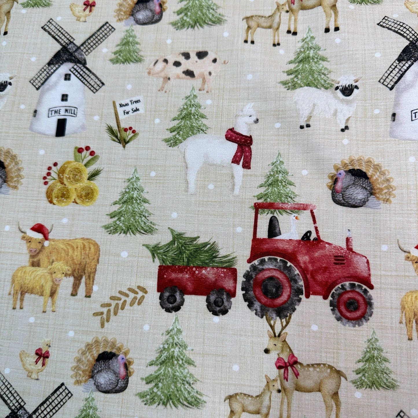 Christmas Farm on Bamboo/Spandex Jersey Fabric - Nature's Fabrics