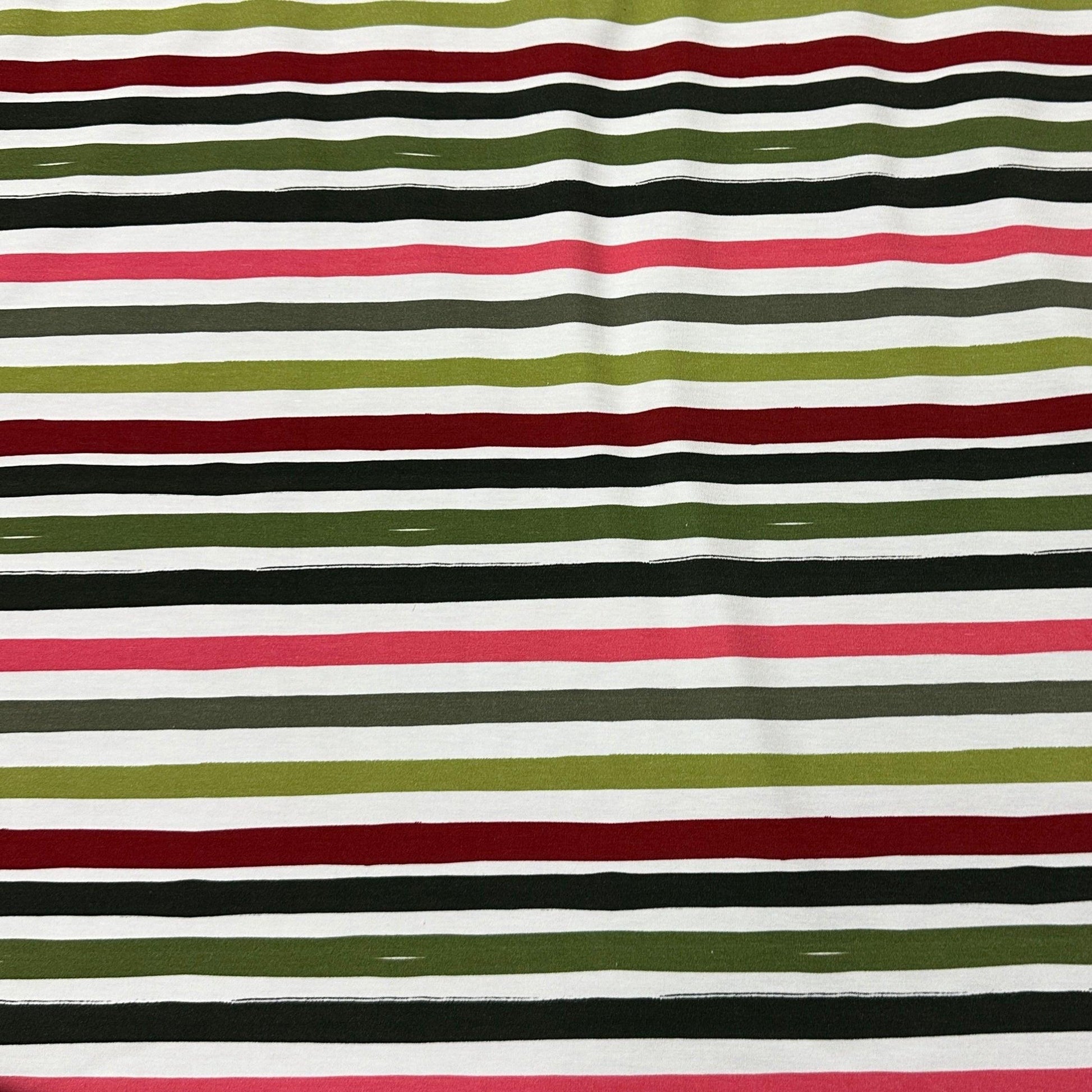 Colorful Stripes on Bamboo/Spandex Jersey Fabric - Nature's Fabrics