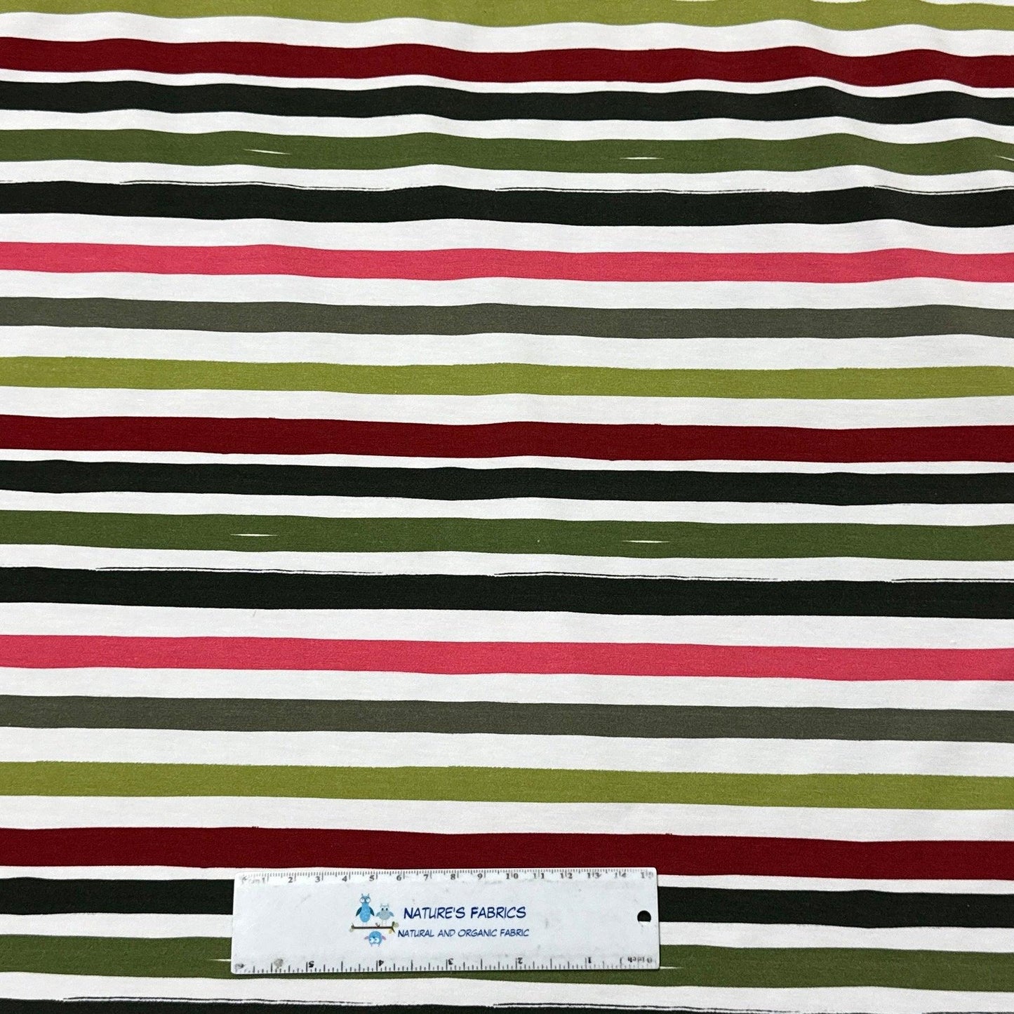 Colorful Stripes on Bamboo/Spandex Jersey Fabric - Nature's Fabrics