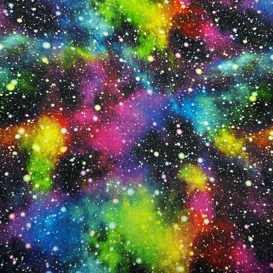 Cosmic Space on Double Brushed Polyester Jersey Fabric - Nature's Fabrics