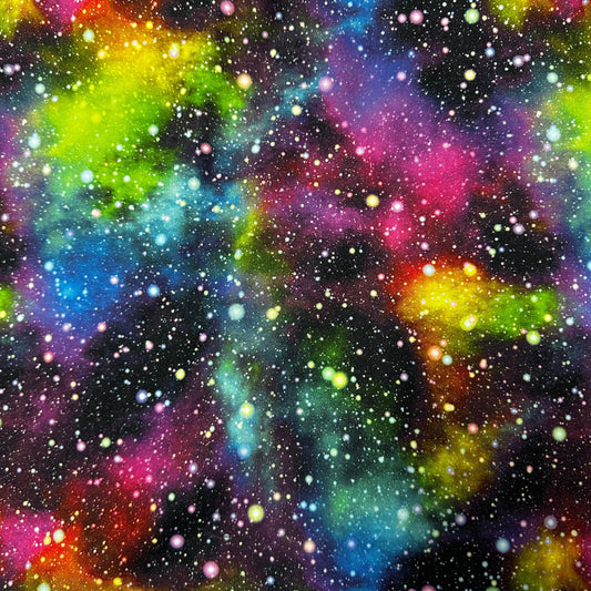 Cosmic Space on Polyester/Spandex Jersey Fabric - Nature's Fabrics