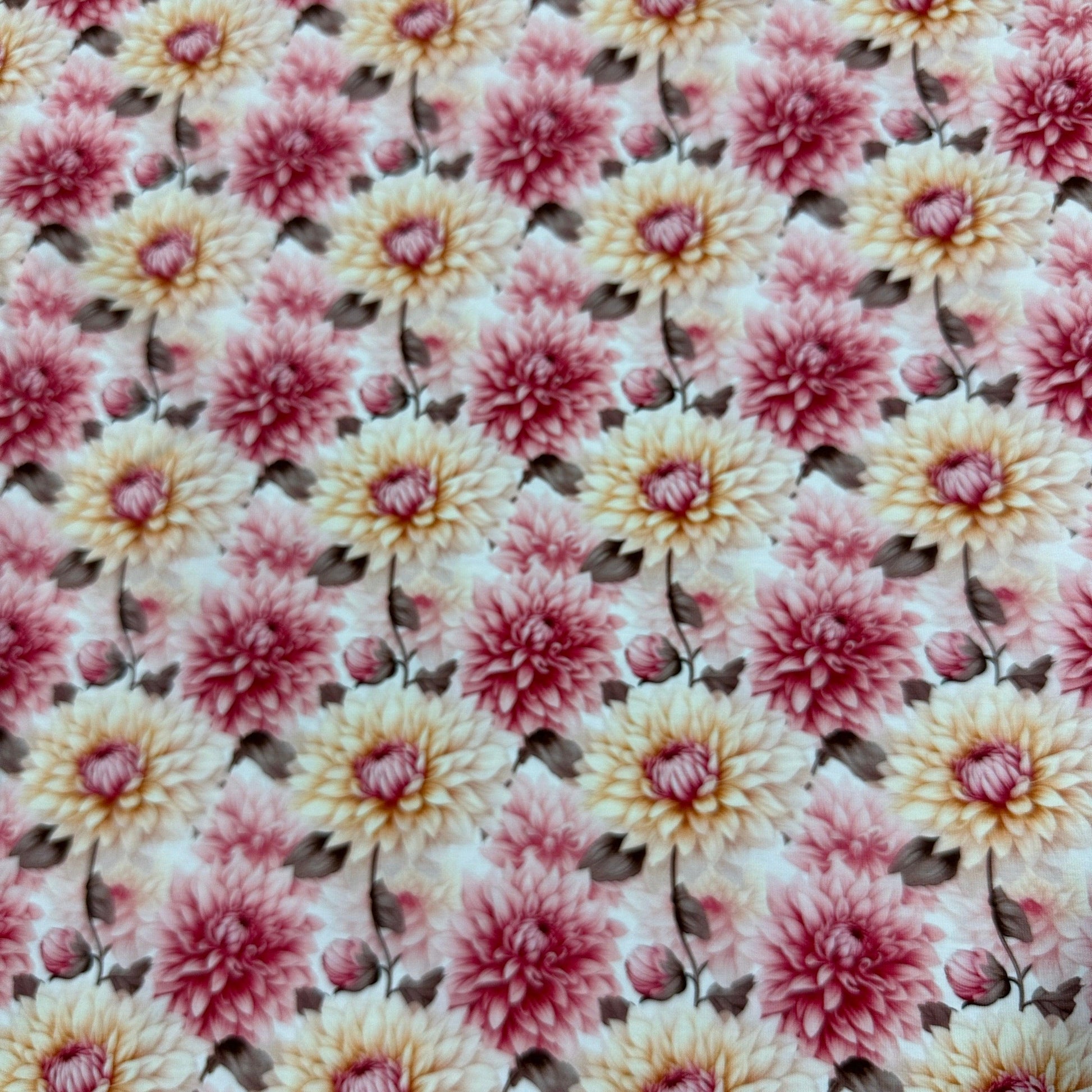 Dahlias Bamboo/Spandex Jersey Fabric - Nature's Fabrics