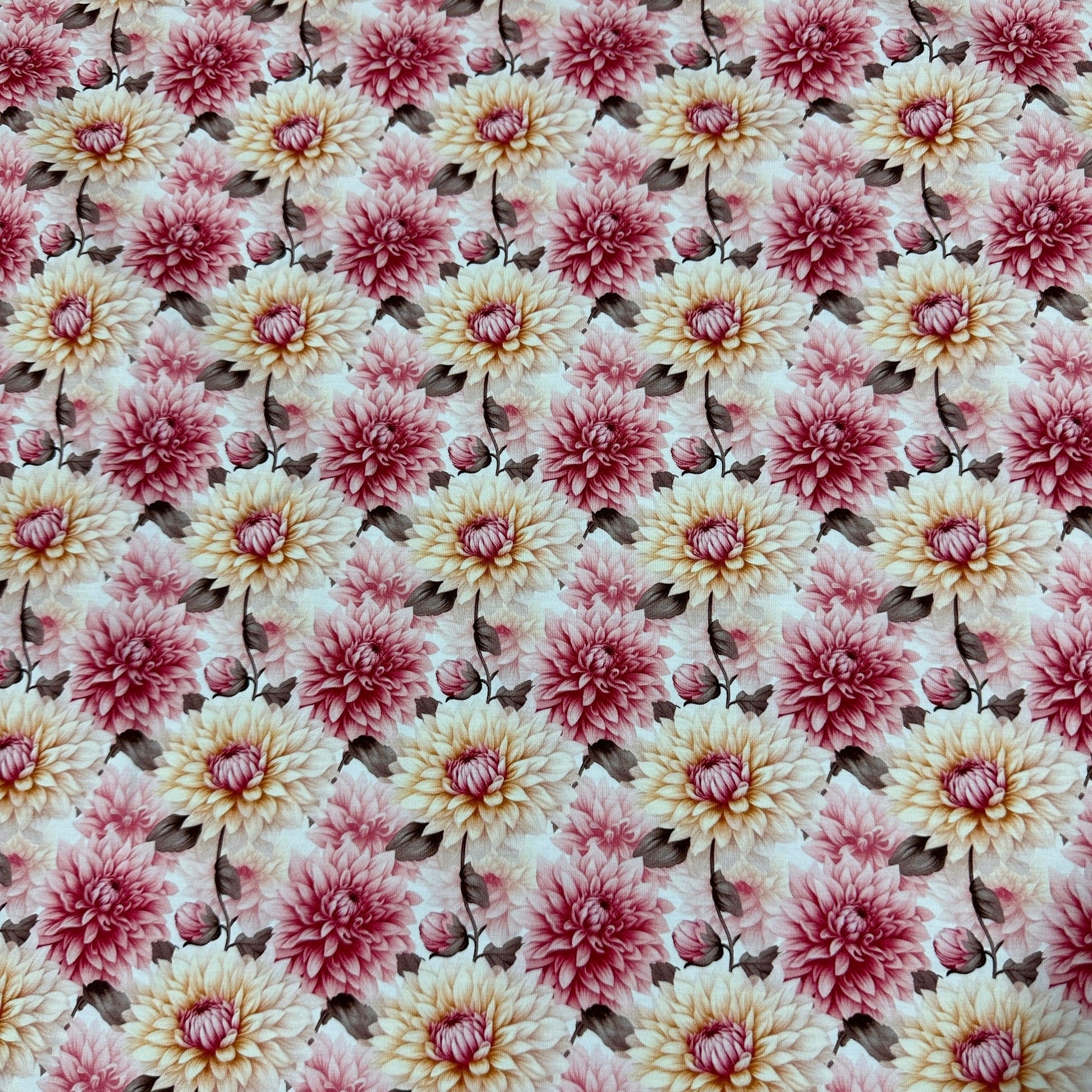 Dahlias Bamboo/Spandex Jersey Fabric - Nature's Fabrics