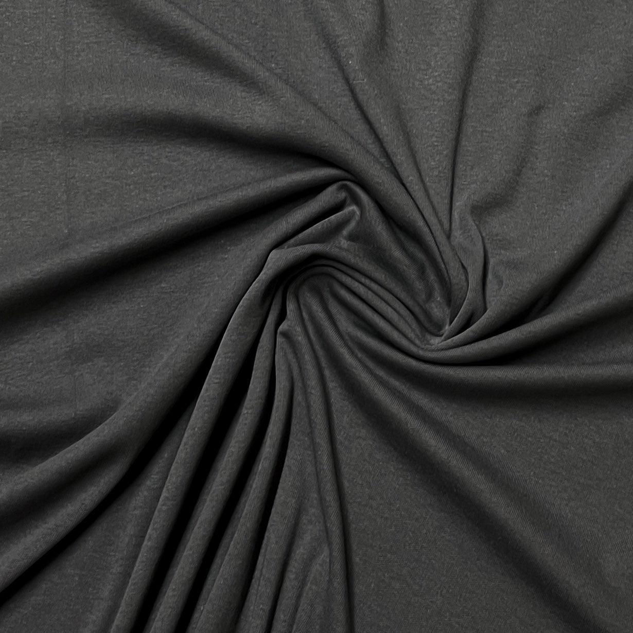 Dark Gray Cotton Rib Knit Fabric - Nature's Fabrics