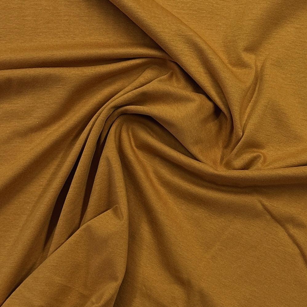 Dark Mustard Cotton/Spandex Jersey Fabric - 200 GSM - Nature's Fabrics