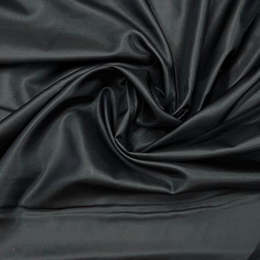 Deep Gray Polyester Satin Fabric - Nature's Fabrics