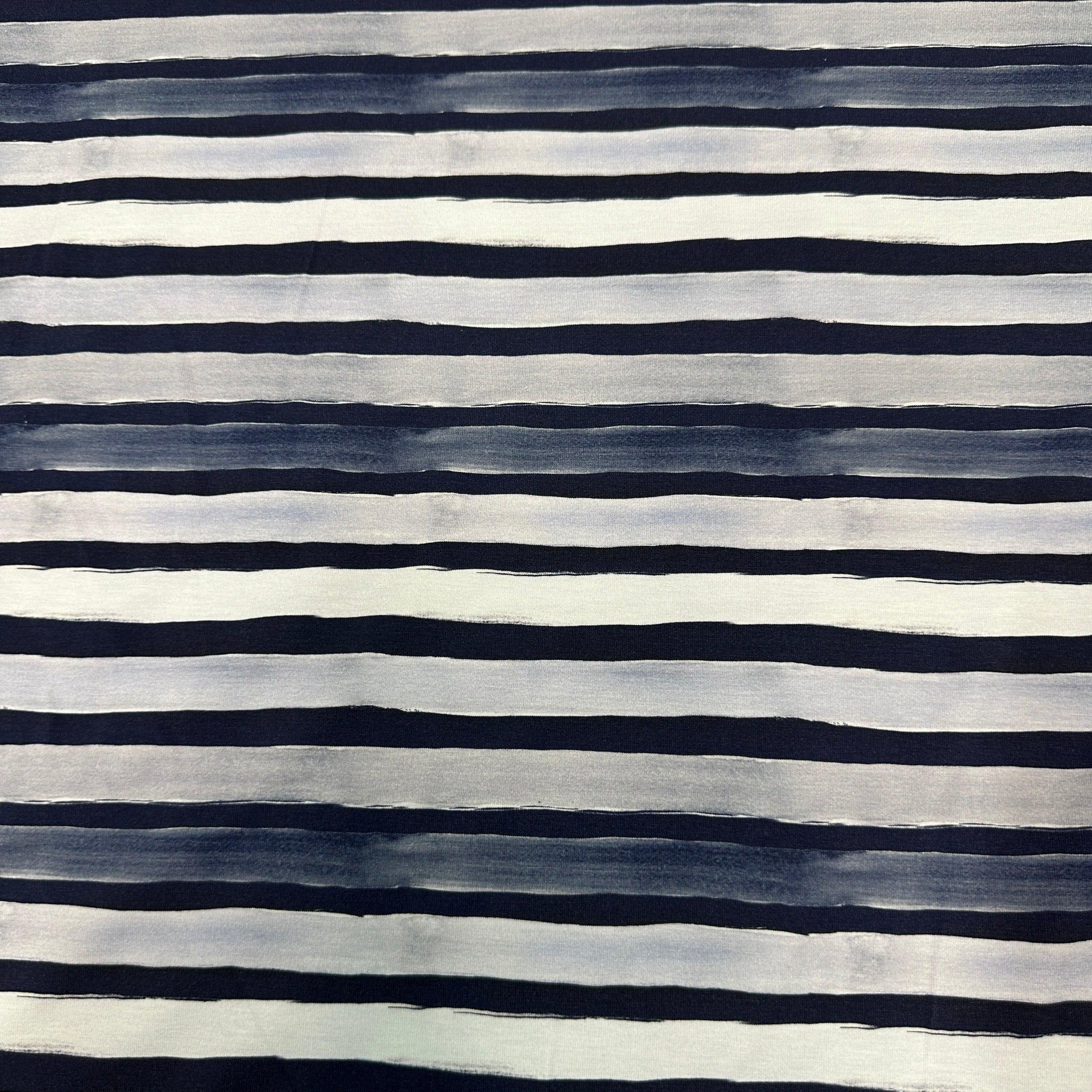 Distressed Blue Gray Stripes on Bamboo/Spandex Jersey Fabric - Nature's Fabrics