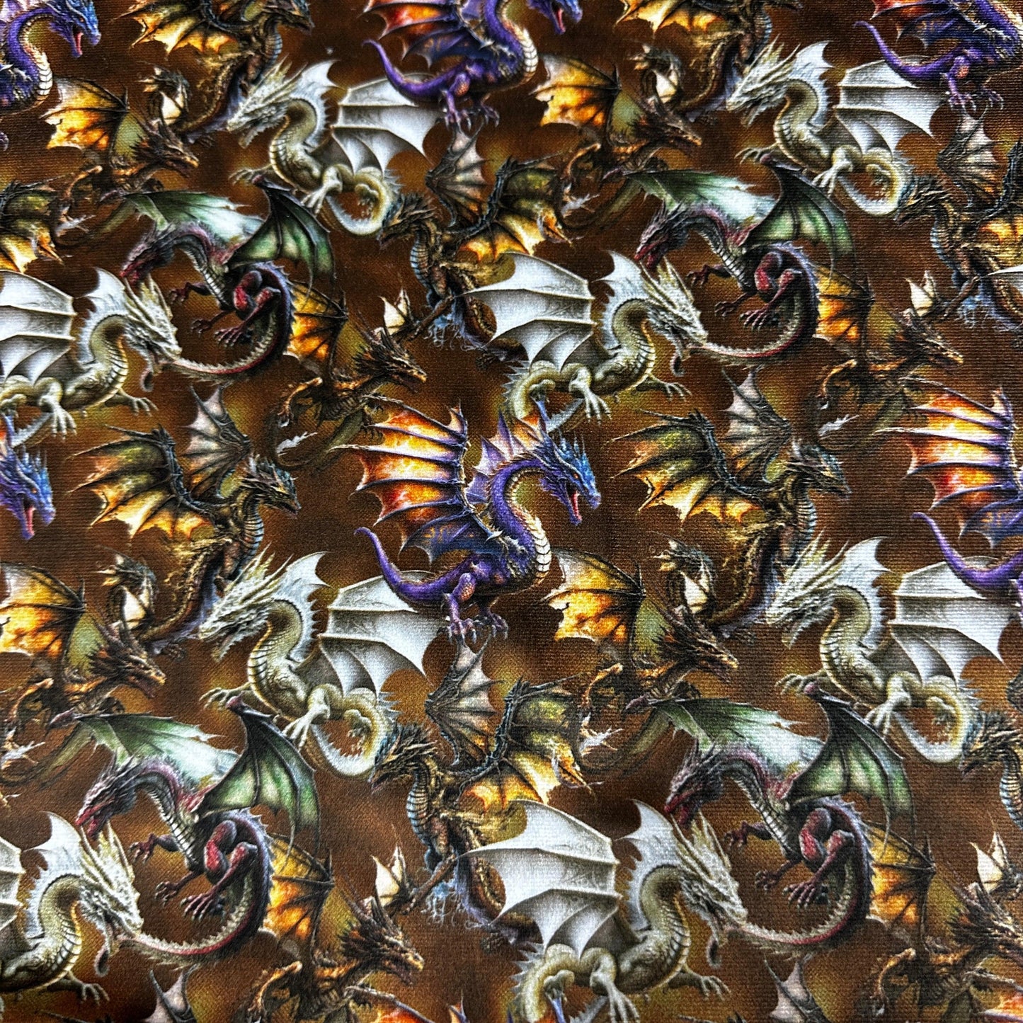 Dragon Toss on Polyester Velour Fabric - Nature's Fabrics