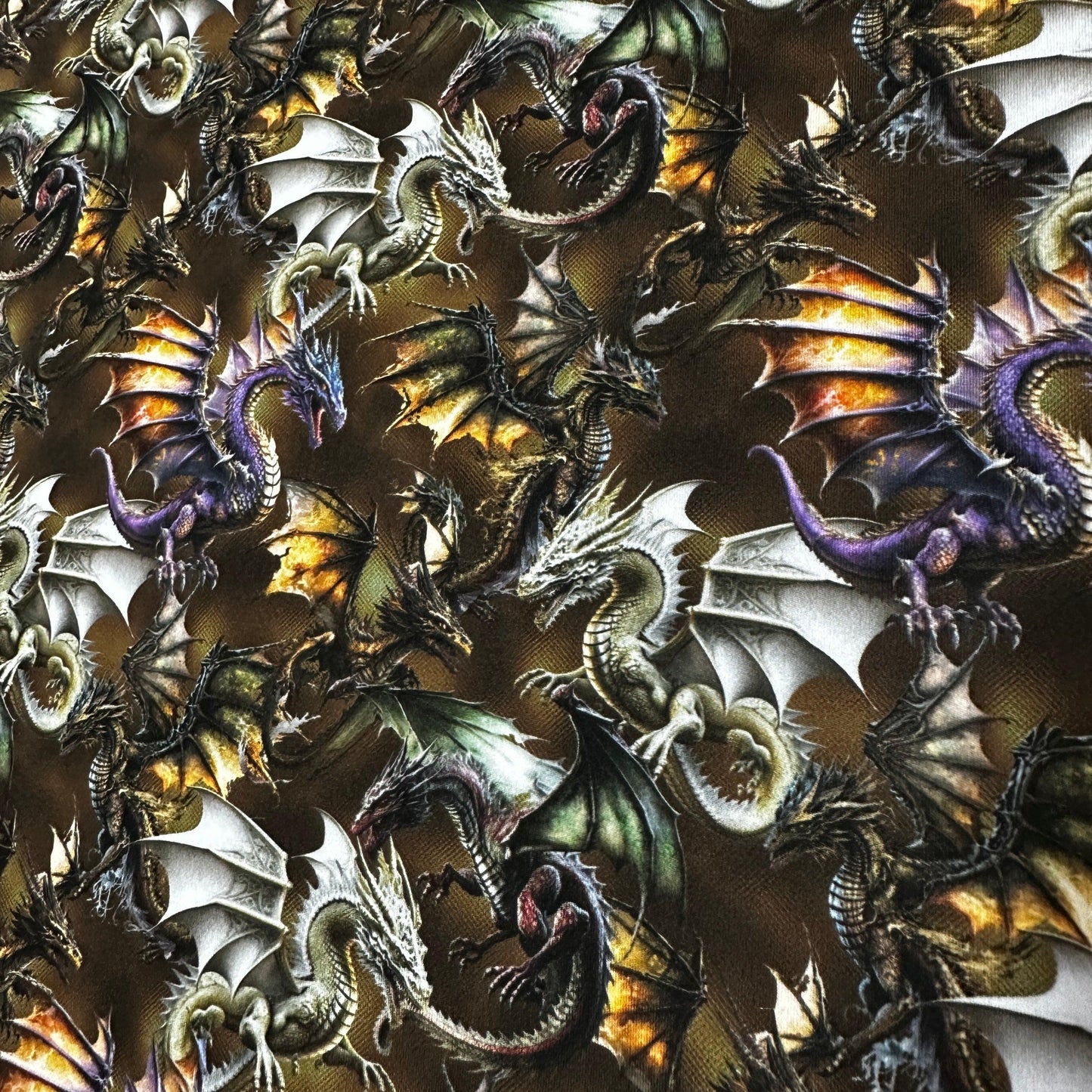 Dragon Toss on Scuba Athletic Knit Fabric - Nature's Fabrics