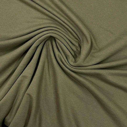 Dusky Green Organic Cotton Jersey Fabric - 200 GSM - Grown in the USA - Nature's Fabrics