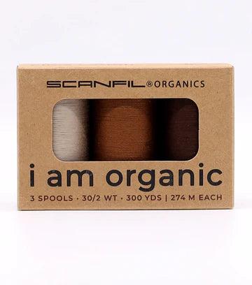 Earthy Browns Organic Cotton 30WT 3 Spool Set - Nature's Fabrics