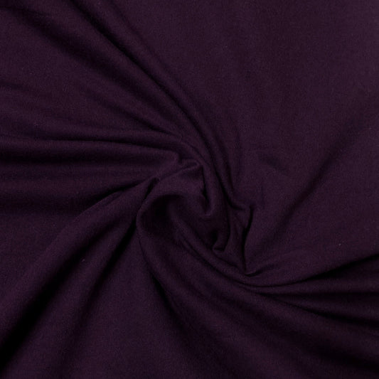 Deep purple organic cotton fabric by Nature's Fabrics, showcasing soft texture and natural drape